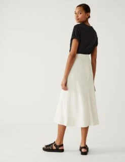 Satin Crepe Midaxi Circle Skirt