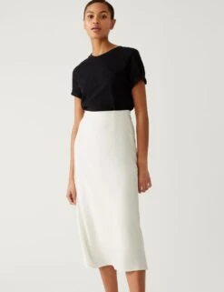 Satin Crepe Midaxi Circle Skirt -M&S SD 01 T59 7692S KY X EC 3