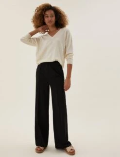 Wide Leg Trousers -M&S SD 01 T59 8765 Y0 X EC 8