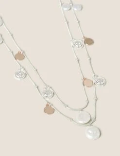 Charm And Pearl Long Multirow Necklace -M&S SD 01 T66 1541H XX X EC 2