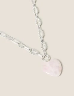 Short Rose Quartz Pendant Necklace -M&S SD 01 T66 4250N A0 X EC 1