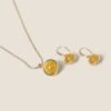 Gold Tone Yellow Earring & Necklace Set -M&S SD 01 T66 9007J R0 X EC 0