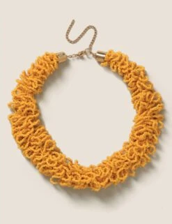 Yellow Beaded Short Necklace -M&S SD 01 T66 9053N R0 X EC 90