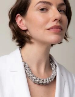 Rhinestone Plait Necklace -M&S SD 01 T66 9055N XX X EC 4