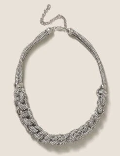Rhinestone Plait Necklace