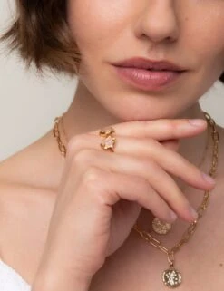 14ct Gold Plated Semi Precious Ring -M&S SD 01 T66 9059G S0 X EC 4