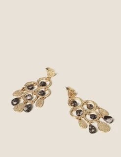 Semi Precious Statement Drop Earrings