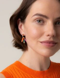 Semi Precious Stone Hoop Earrings -M&S SD 01 T66 9092E A4 X EC 4