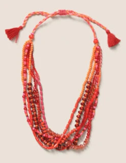 Pink Multirow Beaded Collar Necklace -M&S SD 01 T66 9102N A4 X EC 90