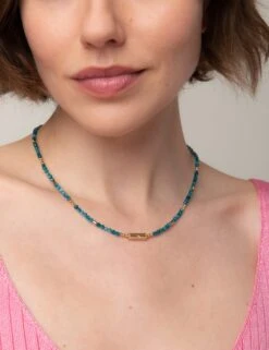 14ct Gold Plated Semi Precious Bar Necklace -M&S SD 01 T66 9107N E0 X EC 4