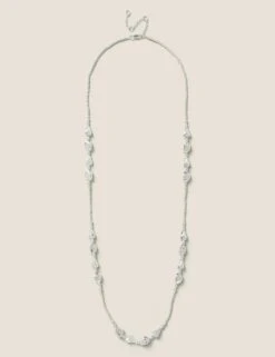 Silver Tone Bead Long Rope Chain -M&S SD 01 T66 9110N XX X EC 90