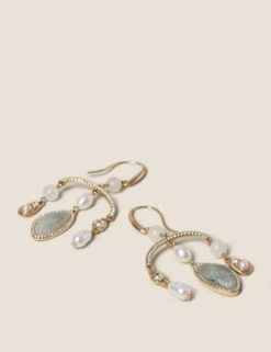 Semi Precious Mobile Drop Earrings