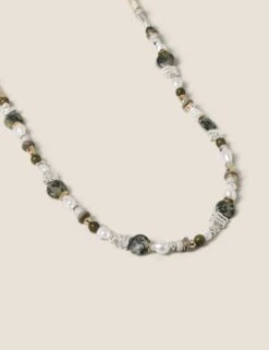 Semi-Precious Beaded Long Necklace
