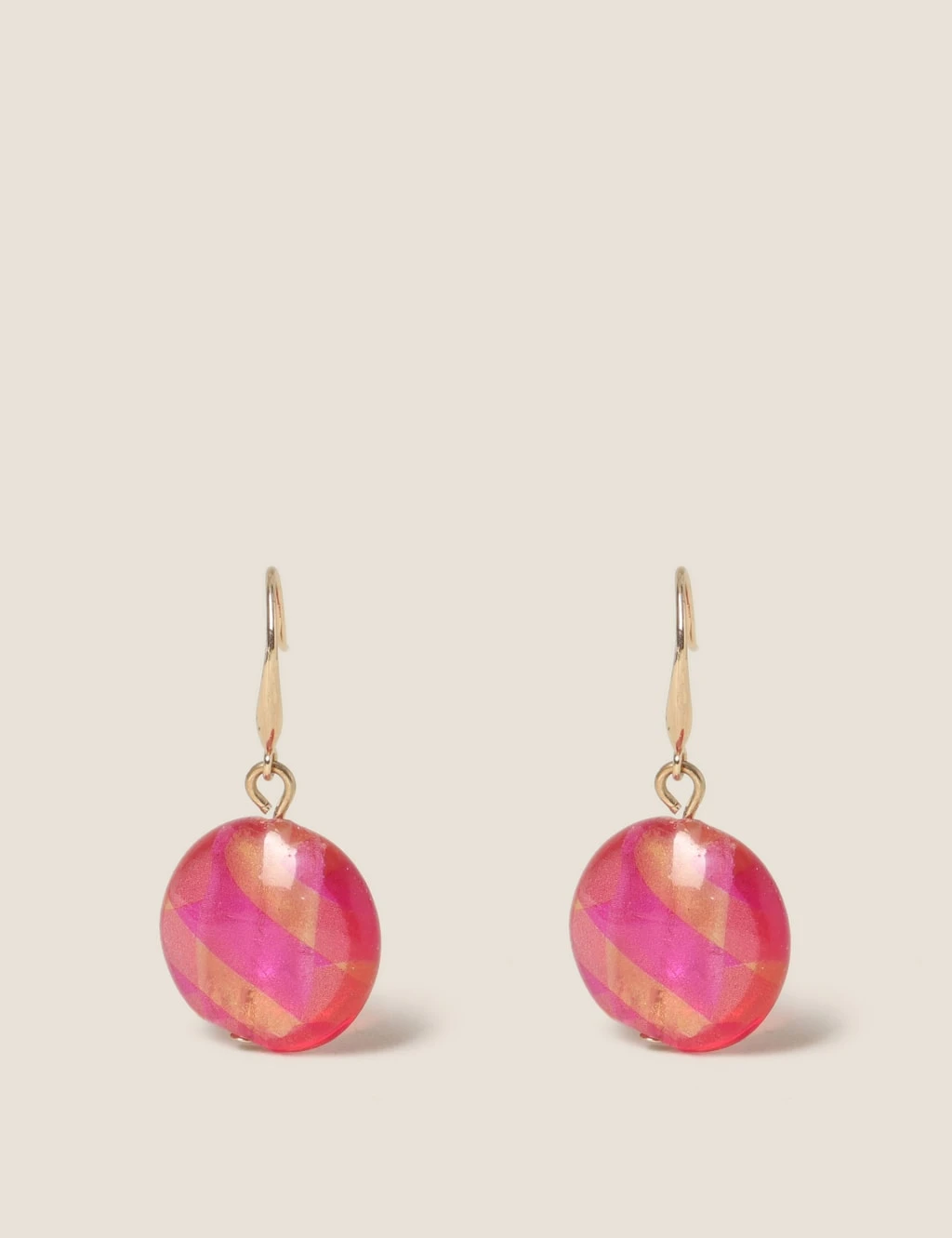 Pink Glass Pearl Drop Earrings 4 Pink Glass Pearl Drop Earrings - Image 2