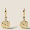 14ct Gold Plated Hammered Drop Earrings -M&S SD 01 T66 9147E S0 X EC 90