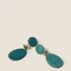 Blue Wood Drop Earrings