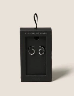 Sterling Silver Twist Hoops