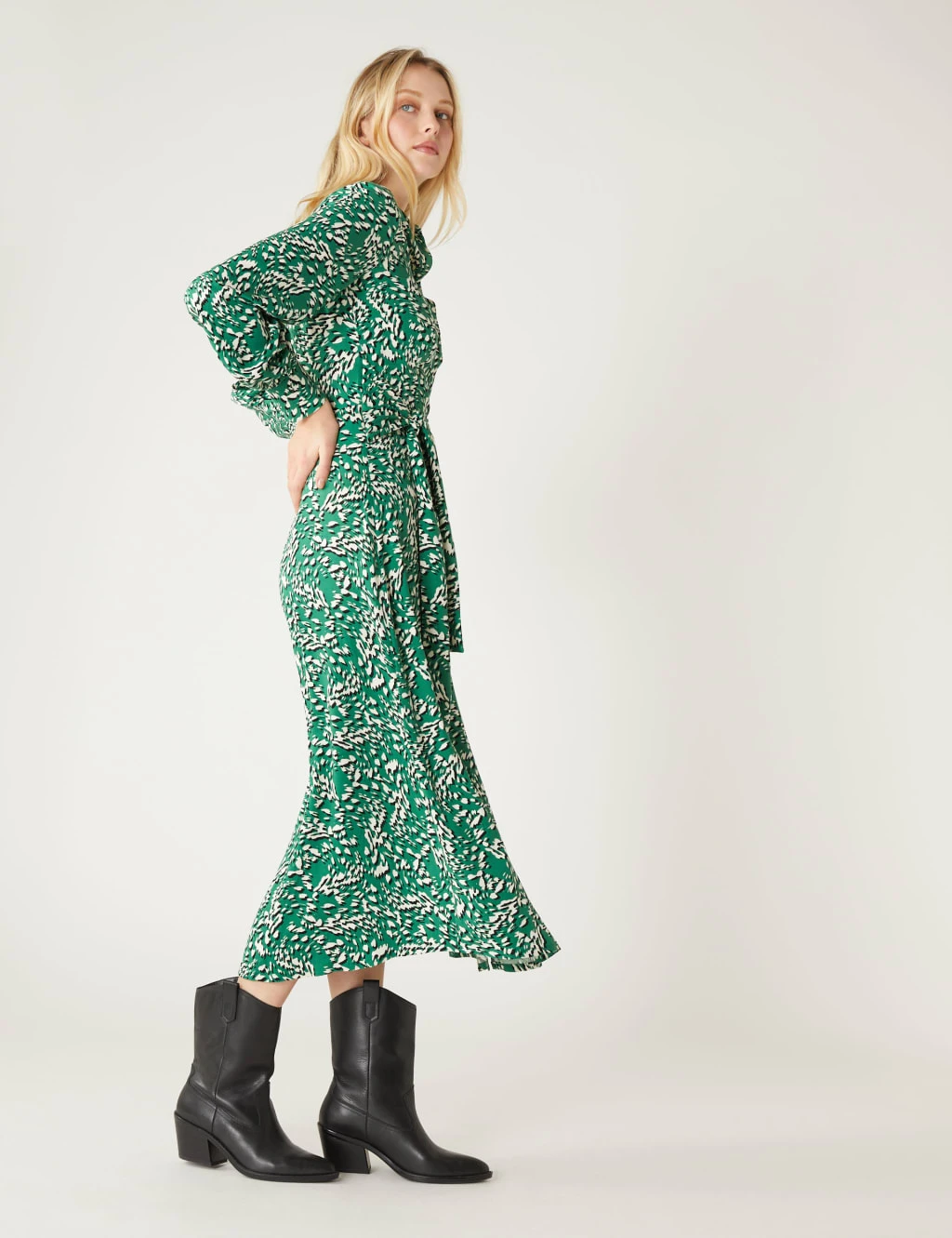 Animal Print Tie Front Midaxi Shirt Dress 6 Animal Print Tie Front Midaxi Shirt Dress - Image 4