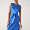 Satin Round Neck Tie Front Midi Tea Dress 1 Satin Round Neck Tie Front Midi Tea Dress -M&S SD 01 T69 1636 E3 X EC 0
