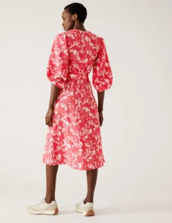 Floral Belted Midaxi Column Dress -M&S SD 01 T69 1641 A4 X EC 2