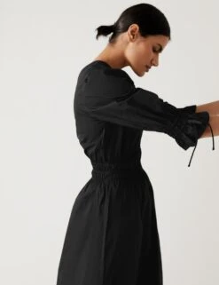 Pure Cotton V-Neck Midaxi Waisted Dress 10 Pure Cotton V-Neck Midaxi Waisted Dress -M&S SD 01 T69 1656 Y0 X EC 1