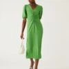 V-Neck Ruched Midi Tea Dress -M&S SD 01 T69 1780 J0 X EC 0