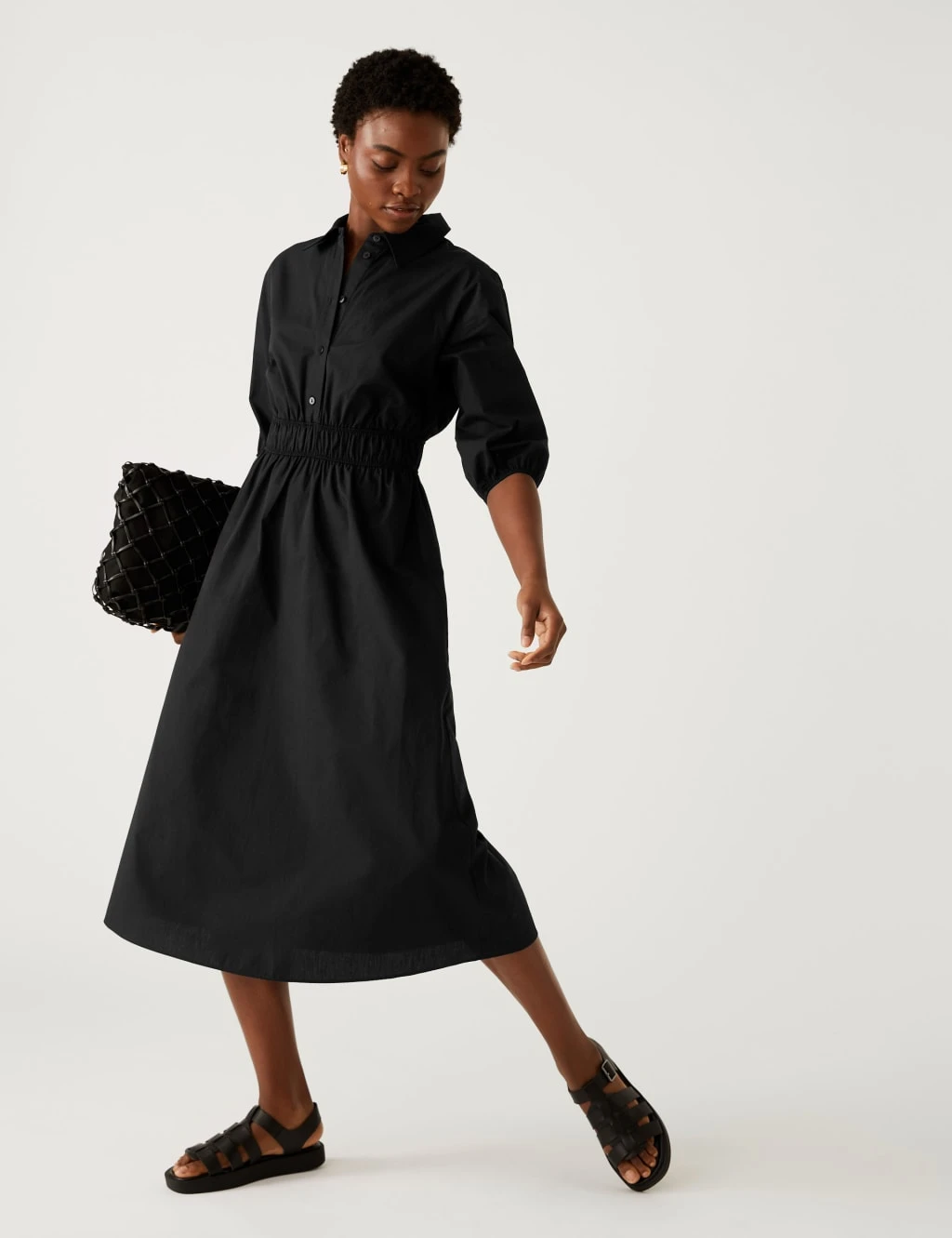 Pure Cotton Midi Shirt Dress 3 Pure Cotton Midi Shirt Dress