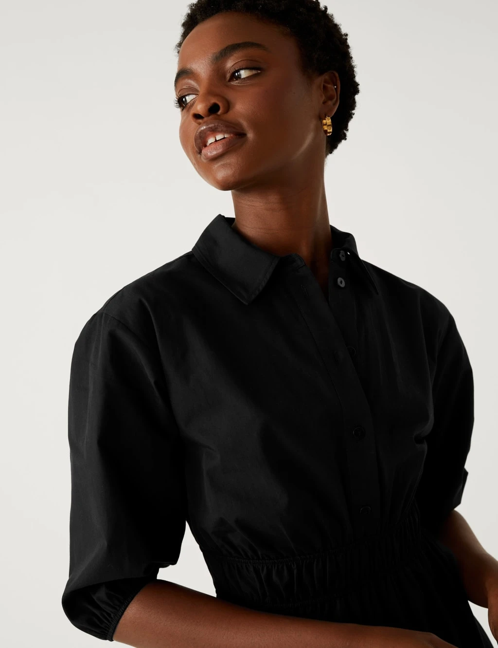 Pure Cotton Midi Shirt Dress 5 Pure Cotton Midi Shirt Dress - Image 3