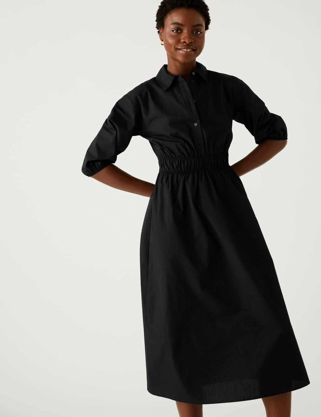 Pure Cotton Midi Shirt Dress 6 Pure Cotton Midi Shirt Dress - Image 4