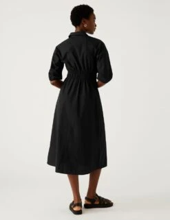 Pure Cotton Midi Shirt Dress 11 Pure Cotton Midi Shirt Dress -M&S SD 01 T69 1801 Y0 X EC 3