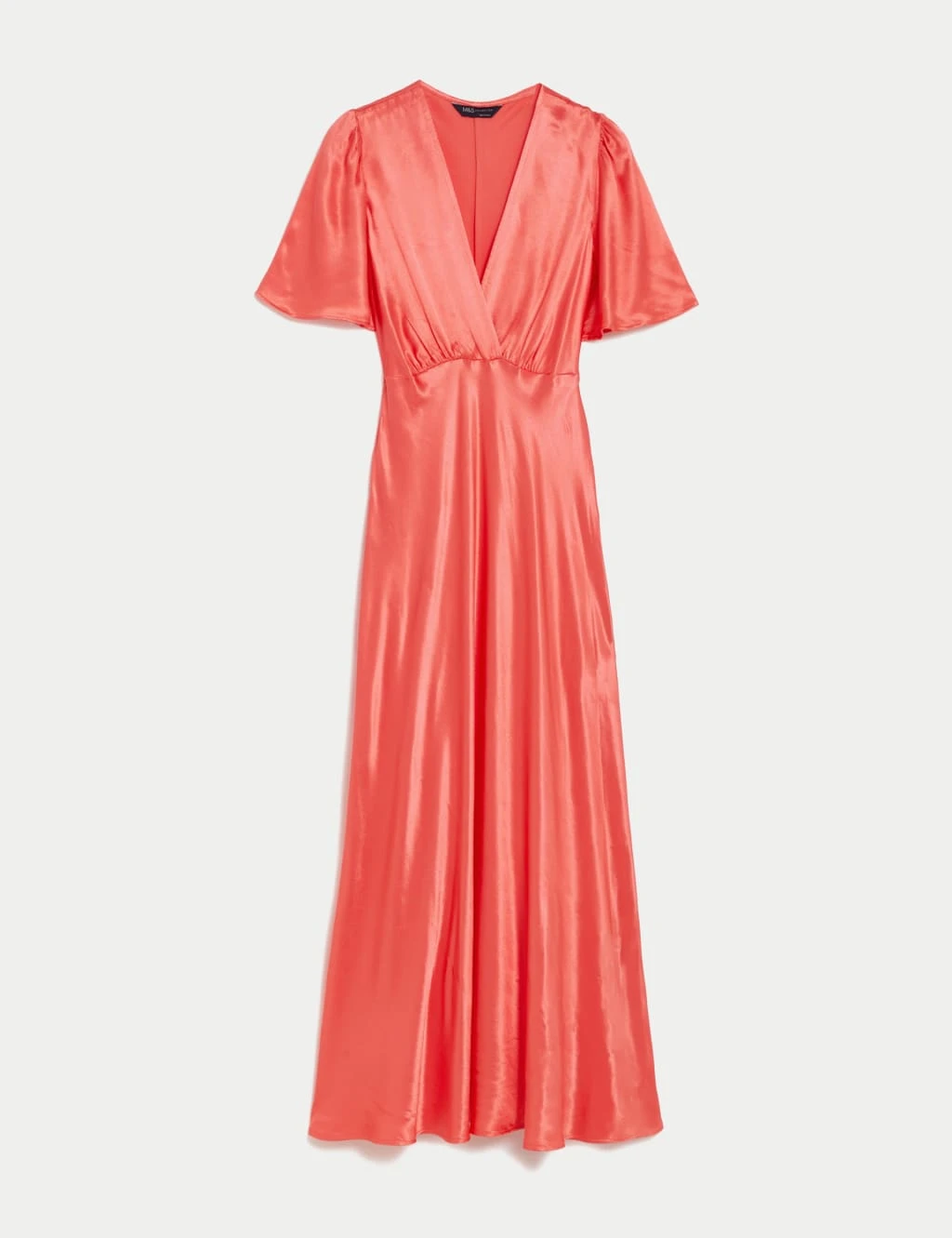 Satin V-Neck Angel Sleeve Midi Tea Dress 4 Satin V-Neck Angel Sleeve Midi Tea Dress - Image 2