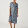 Jersey Printed V-Neck Midi Wrap Dress -M&S SD 01 T69 1804 ZZ X EC 0