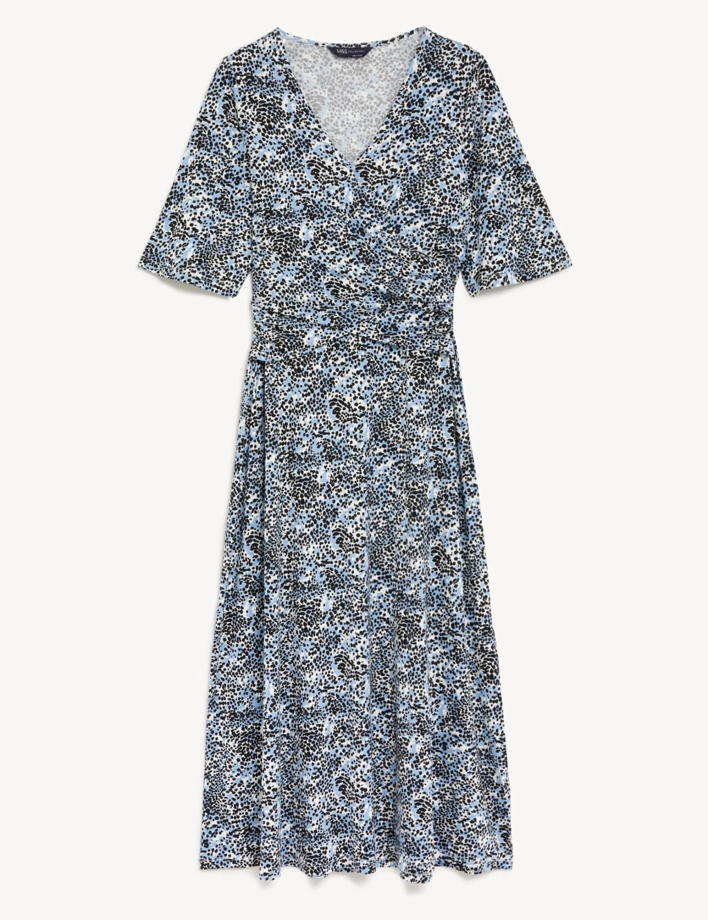 Jersey Printed V-Neck Midi Wrap Dress 4 Jersey Printed V-Neck Midi Wrap Dress - Image 2