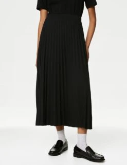 Jersey Pleated Midaxi Skirt 8 Jersey Pleated Midaxi Skirt -M&S SD 01 T69 3279 Y0 X EC 1