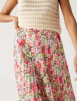 Printed Pleated Midaxi Skirt -M&S SD 01 T69 3350 A4 X EC 1