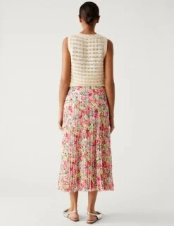 Printed Pleated Midaxi Skirt -M&S SD 01 T69 3350 A4 X EC 3