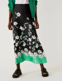 Floral Midaxi A-Line Skirt -M&S SD 01 T69 3351 Y4 X EC 1