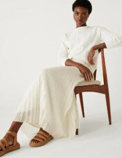 Plisse Midaxi Pleated Skirt