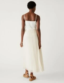 Plisse Midaxi Pleated Skirt -M&S SD 01 T69 3362 KY X EC 3