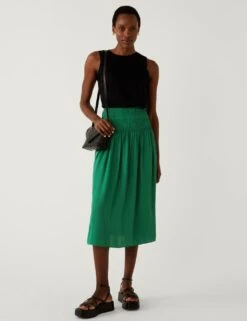 Pleated Midaxi Skirt