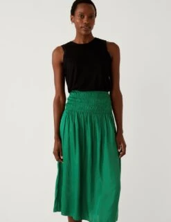 Pleated Midaxi Skirt -M&S SD 01 T69 3368 J0 X EC 1