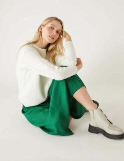 Pleated Midaxi Skirt -M&S SD 01 T69 3368 J0 X EC 4