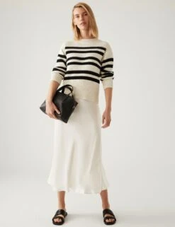 Satin Midaxi Slip Skirt -M&S SD 01 T69 3370 KY X EC 1