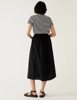 Pure Cotton Midaxi A-Line Skirt -M&S SD 01 T69 3392 Y0 X EC 2