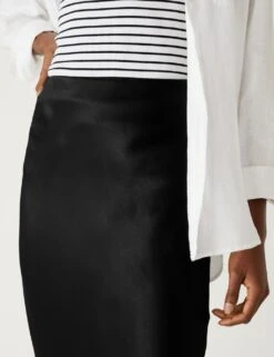 Satin Midi Slip Skirt -M&S SD 01 T69 3395 Y0 X EC 2