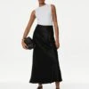 Satin Maxi Slip Skirt -M&S SD 01 T69 3396 Y0 X EC 0