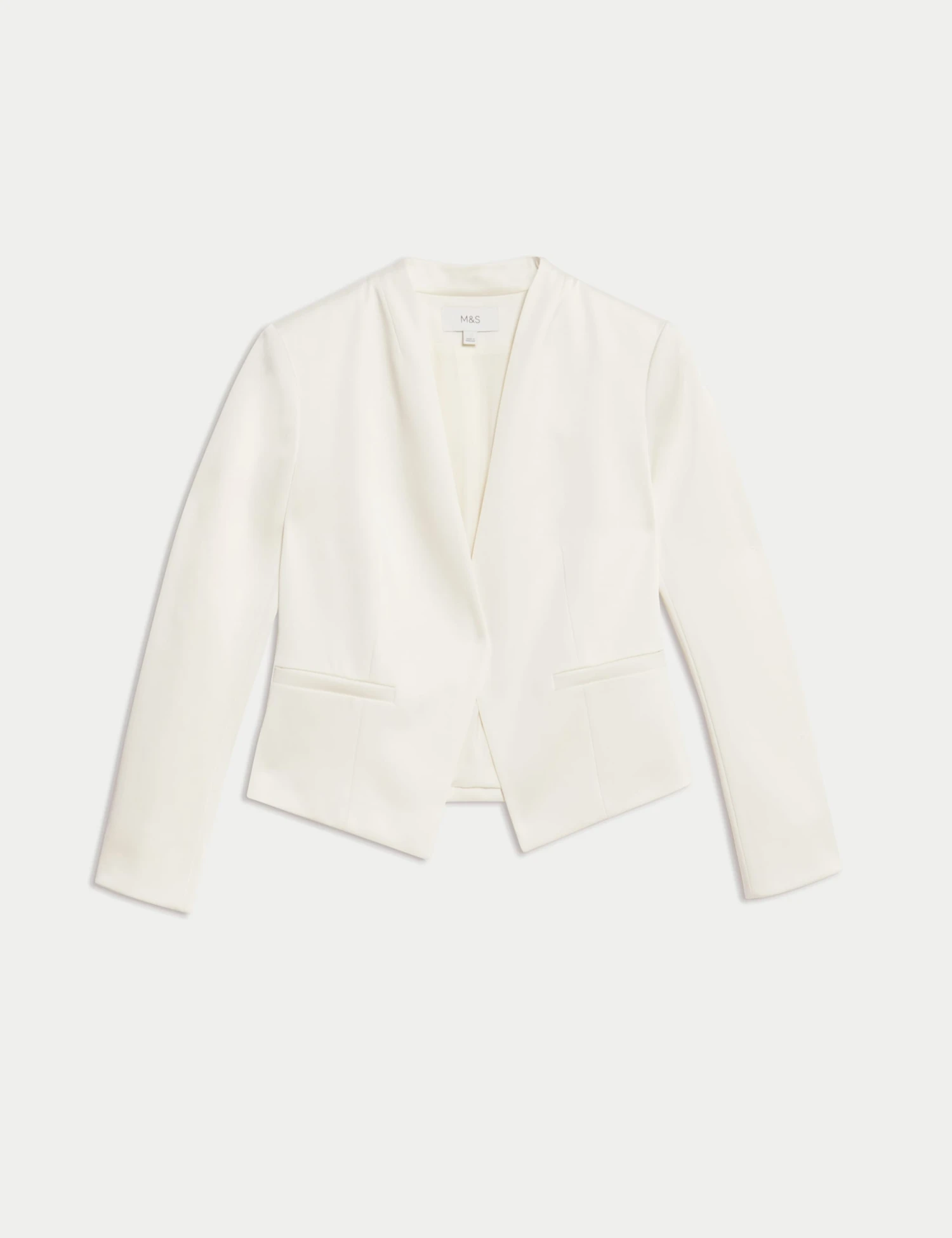 Satin Collarless Blazer 4 Satin Collarless Blazer - Image 2