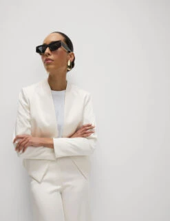 Satin Collarless Blazer 21 Satin Collarless Blazer -M&S Satin Collarless Blazer 4