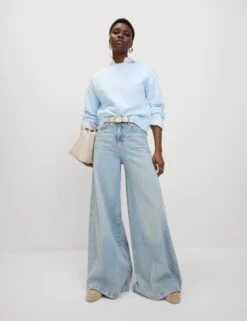 Slash Neck Relaxed Jumper With Alpaca