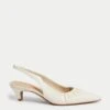 Slip On Kitten Heel Pointed Slingback Shoes -M&S Slip On Kitten Heel Pointed Slingback Shoes